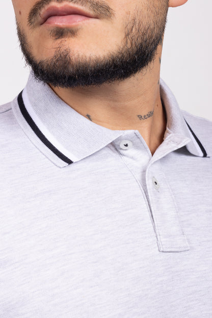 Polo Classic Fit Para Hombre Gris Jaspe 31307