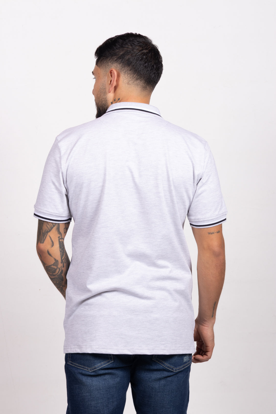 Polo Classic Fit Para Hombre Gris Jaspe 31307