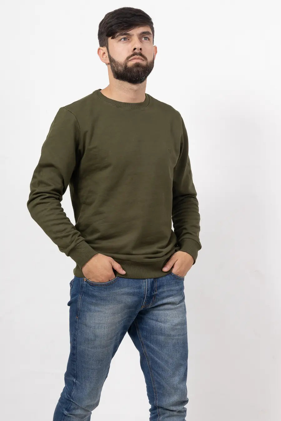 Buzo Cerrado para Hombre Verde Militar 70912