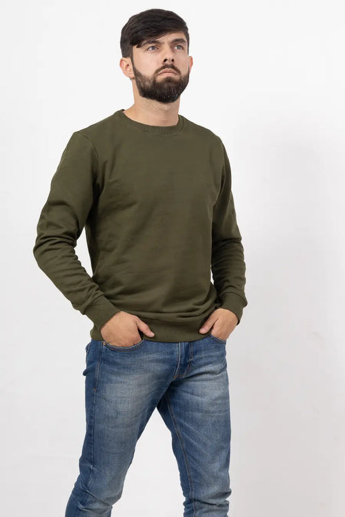 Buzo Cerrado para Hombre Verde Militar 70912