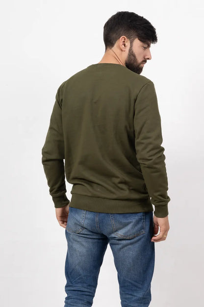 Buzo Cerrado para Hombre Verde Militar 70912