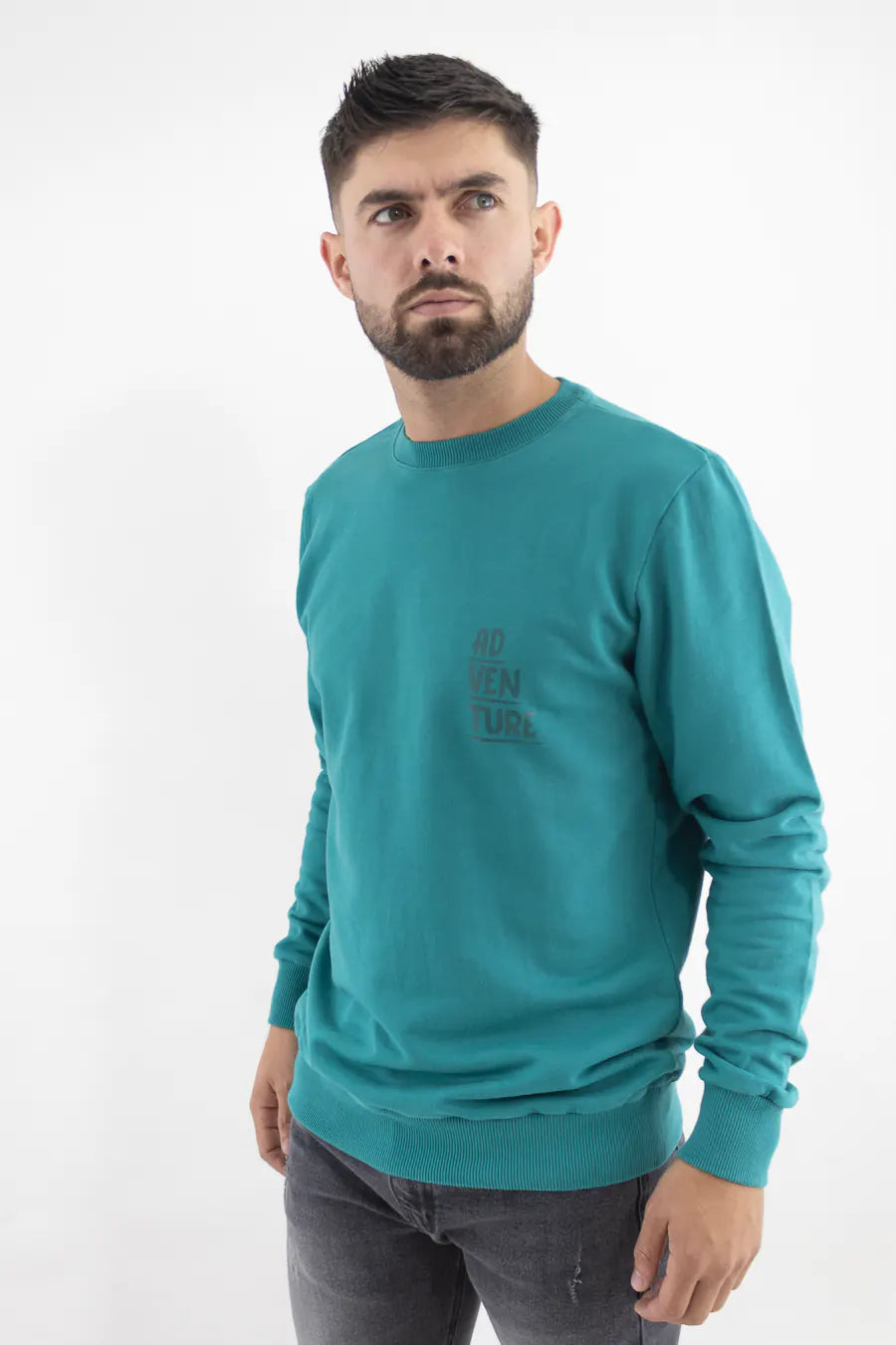 Buzo Cerrado para Hombre Estampado Turqueza 71007